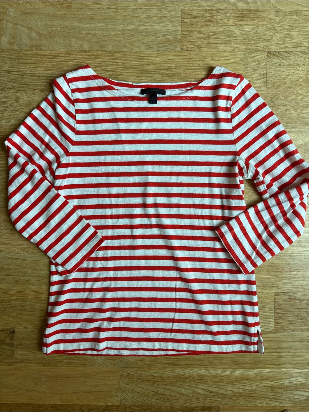 J. Crew | Red and White Striped Long-Sleeve Tee